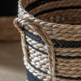 Linen Basket Nest Black Stripe (Set of 3) - KC at HOME