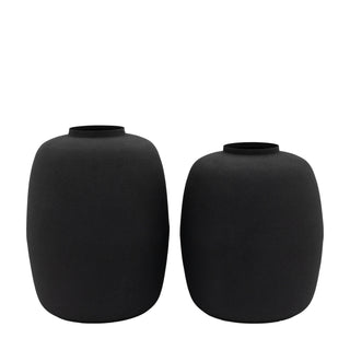 Zia Vase Set II Black (Set of 2) - KC at HOME