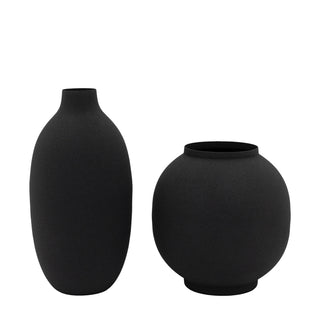 Zia Vase Set I Black (Set of 2) - KC at HOME