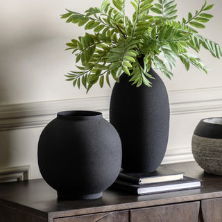 Zia Vase Set I Black (Set of 2) - KC at HOME