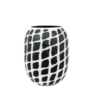 Valencia Handblown Carved Mono Glass Vase - Large - KC at HOME