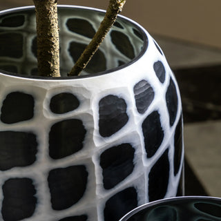 Valencia Handblown Carved Mono Glass Vase - Large - KC at HOME