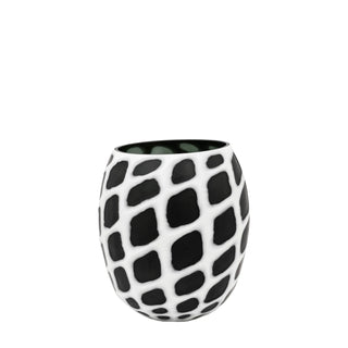 Valencia Handblown Carved Mono Glass Vase - Small - KC at HOME
