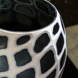 Valencia Handblown Carved Mono Glass Vase - Small - KC at HOME