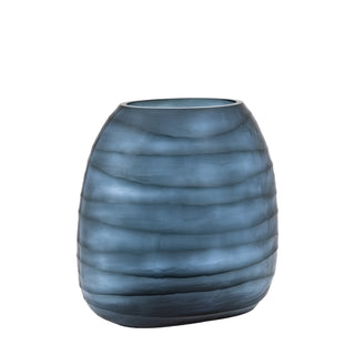 Sintra Handblown Carved Glass Vase Ink - Large