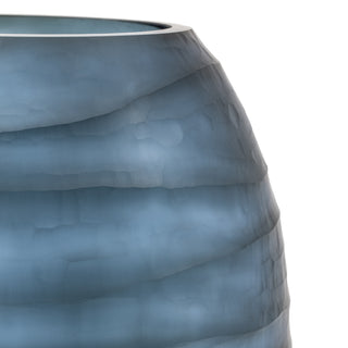 Sintra Handblown Carved Glass Vase Ink - Large
