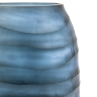 Sintra Handblown Carved Glass Vase Ink - Small
