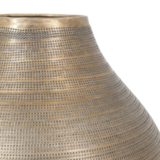 Zahara Hammered Metal Vase Antique Brass - Small - KC at HOME