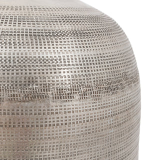 Zahara Hammered Metal Vase Antique Silver - Large - KC at HOME