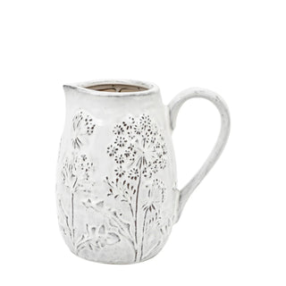 Meadow Embossed Ceramic Jug Stone - KC at HOME