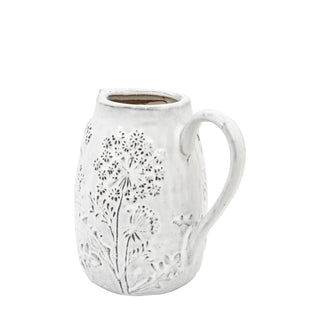 Meadow Embossed Ceramic Jug Stone - KC at HOME