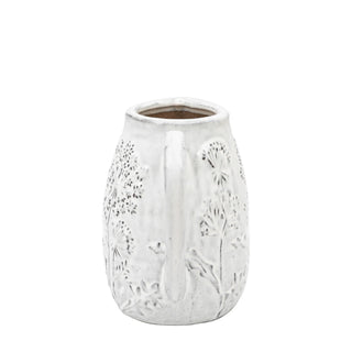 Meadow Embossed Ceramic Jug Stone - KC at HOME