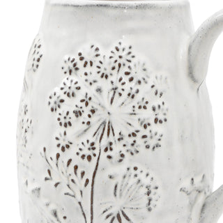 Meadow Embossed Ceramic Jug Stone - KC at HOME