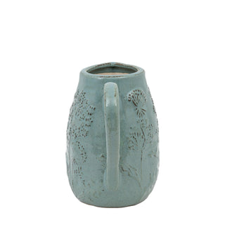 Meadow Embossed Ceramic Jug Duck Egg - KC at HOME