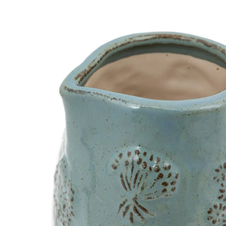 Meadow Embossed Ceramic Jug Duck Egg - KC at HOME