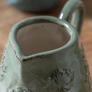 Meadow Embossed Ceramic Jug Sage - KC at HOME