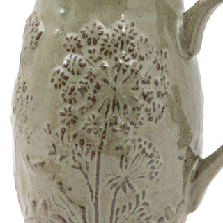Meadow Embossed Ceramic Jug Sage - KC at HOME