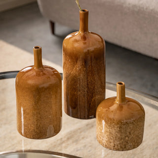 Vormark Vase Set Brown (Set of 3) - KC At Home