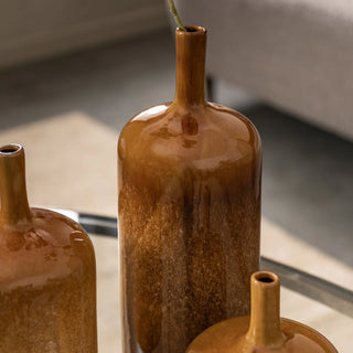 Vormark Vase Set Brown (Set of 3) - KC At Home