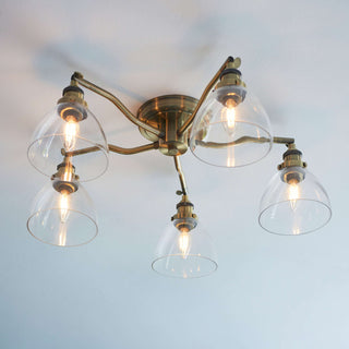 Hansen 5 Ceiling Light Antique Brass