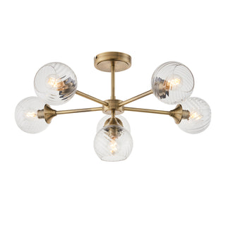 Allegra 6 Ceiling Light Antique Brass