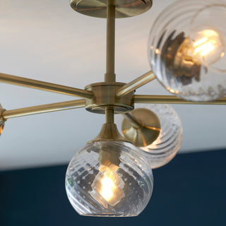 Allegra 6 Ceiling Light Antique Brass