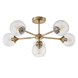 Allegra 6 Ceiling Light Antique Brass