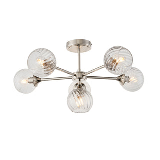 Allegra 6 Ceiling Light Bright Nickel