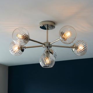 Allegra 6 Ceiling Light Bright Nickel