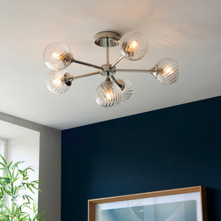 Allegra 6 Ceiling Light Bright Nickel