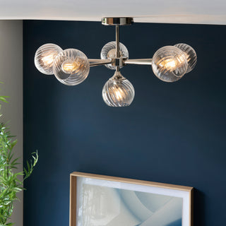 Allegra 6 Ceiling Light Bright Nickel