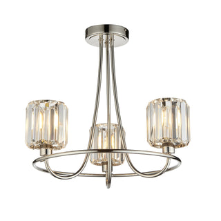 Berenice 3 Ceiling Light Bright Nickel
