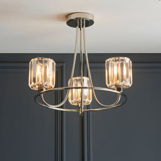 Berenice 3 Ceiling Light Bright Nickel