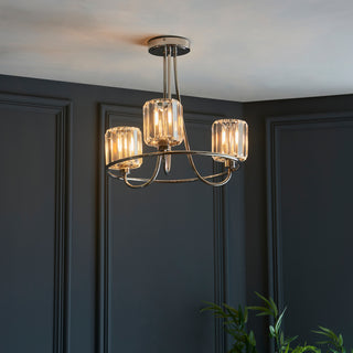 Berenice 3 Ceiling Light Bright Nickel