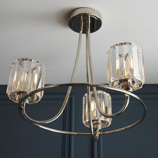 Berenice 3 Ceiling Light Bright Nickel