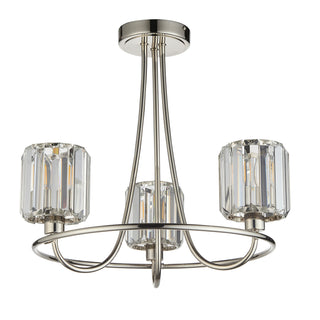 Berenice 3 Ceiling Light Bright Nickel