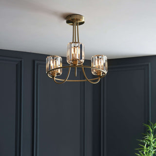 Berenice 3 Ceiling Light Antique Brass