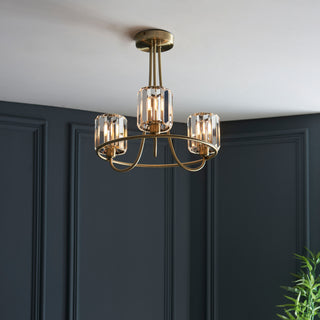 Berenice 3 Ceiling Light Antique Brass