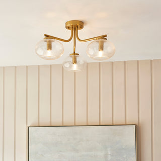 Jacob 3 Ceiling Light Warm Brass