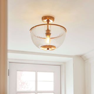 Somerset Bowl Ceiling Light Vintage Brass
