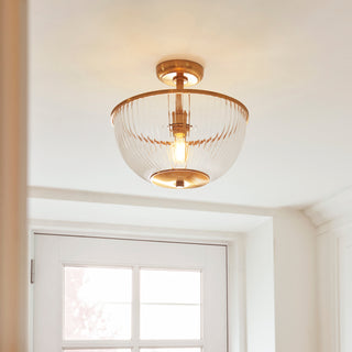 Somerset Bowl Ceiling Light Vintage Brass