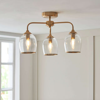 Ashcroft Ceiling 3 Light Brushed Aged Brass