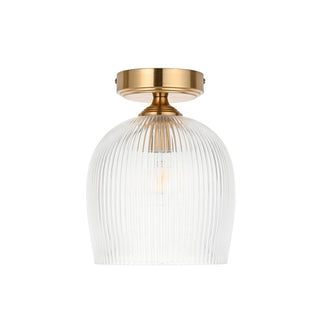 Ashcroft Ribbed Ceiling 1 Light Brushed Aged Brass