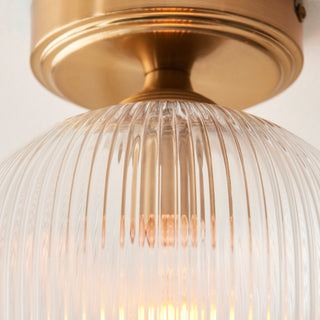 Ashcroft Ribbed Ceiling 1 Light Brushed Aged Brass