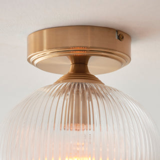 Ashcroft Ribbed Ceiling 1 Light Brushed Aged Brass