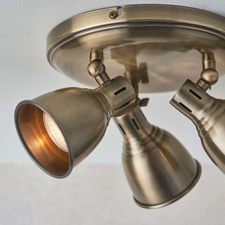 Westbury 3 Round Ceiling Light Antique Brass