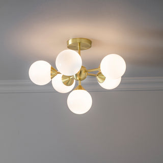 Oscar 6 Ceiling Light Brushed Gold