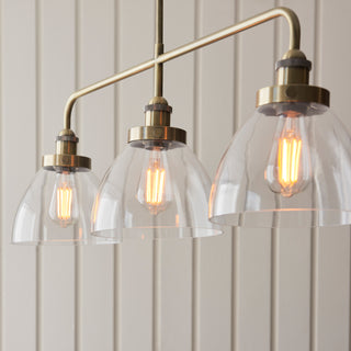 Hansen Linear 3 Pendant Light Antique Brass