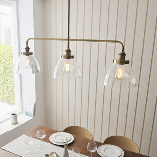 Hansen Linear 3 Pendant Light Antique Brass