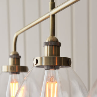 Hansen Linear 3 Pendant Light Antique Brass